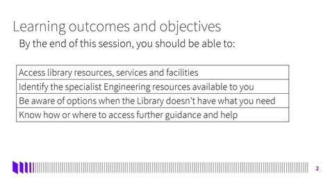 Thumbnail for How the Library can support your studies an introduction for new Engineering students