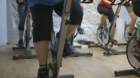 Thumbnail for People of different sizes on exercise bikes