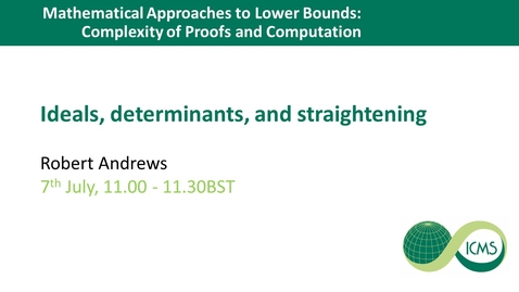 Thumbnail for entry Ideals, determinants, and straightening - Robert Andrews