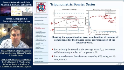 Thumbnail for entry Topic 21: Insight into the Trigonometric Fourier Series (SNADA, Chapter 5)