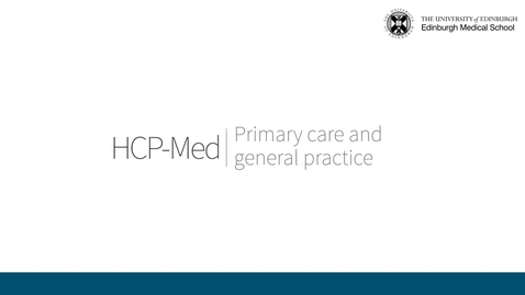 Thumbnail for entry Primary care and general practice
