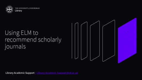 Thumbnail for Using ELM to recommend scholarly journals