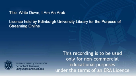 Thumbnail for Write Down, I Am An Arab