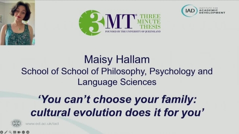 Thumbnail for entry Maisy Hallam - Three Minute Thesis Competition Finalist 2023