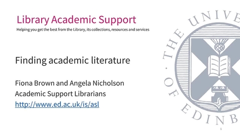 Thumbnail for (IAD-PGR) Finding Academic Literature (Science&amp;Engineering)