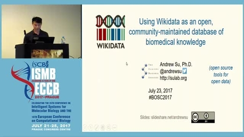 Thumbnail for Using Wikidata as an open, community maintained database of biomedical knowledge - Andrew Su