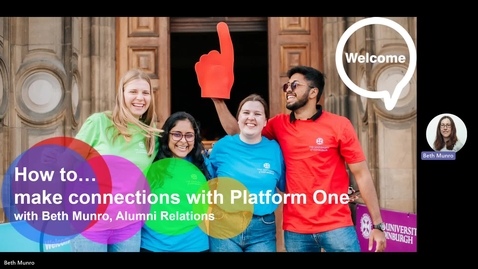 Thumbnail for How to... Make connections with Platform One (UG/PGT/PGR)