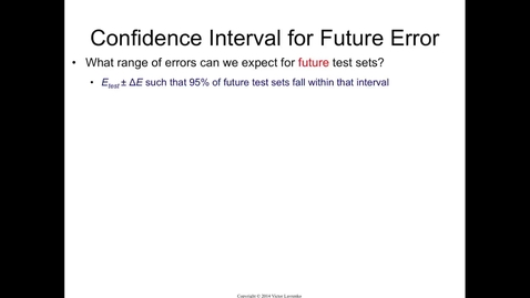 Thumbnail for entry Confidence Interval for Generalization