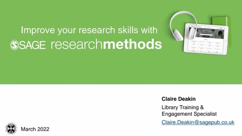Thumbnail for entry Improve your research skills with SAGE Research Methods