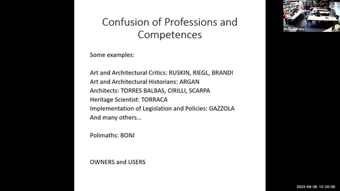 Thumbnail for 'Complexity and Coherence in Architectural Conservation', Cristina Gonzalez-Longo, 26 April 2023 