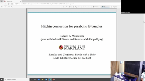 Thumbnail for The Hitchin Connection of Parabolic G-Bundles - Richard Wentworth
