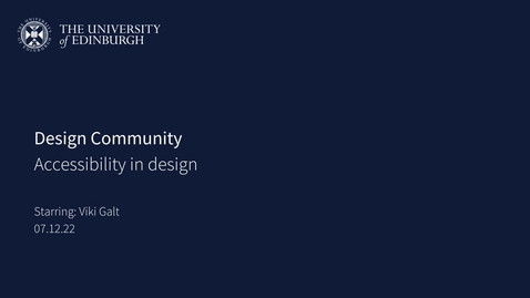 Thumbnail for Accessibility in Design