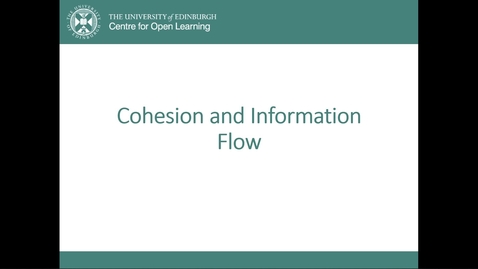 Thumbnail for entry Cohesion and Information Flow