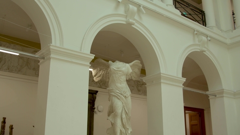 Thumbnail for entry statue in hall, still