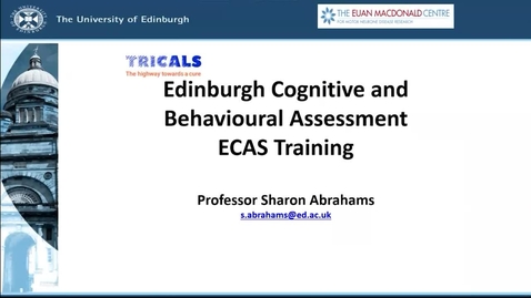 Thumbnail for Edinburgh Cognitive and Behavioural ALS Screen TRICALS Training
