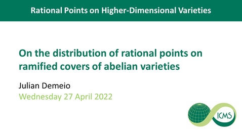 Thumbnail for On the Distribution of Rational Points on Ramified Covers of Abelian Varieties - Julian Demeio