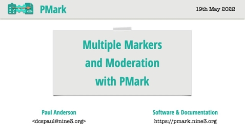 Thumbnail for entry Multiple markers &amp; moderation with PMark