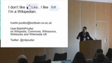 Thumbnail for Wikisource and Wikibooks: Open education on Wikipedia’s sister projects - Martin Poulter at OER16