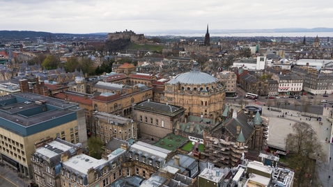Thumbnail for Drone McEwan Hall Teviot tracking forward