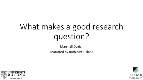 Thumbnail for entry SR course 2a - What makes a good research question?
