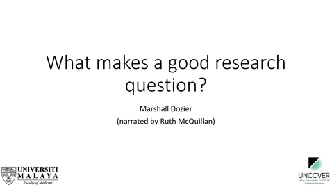 Thumbnail for SR course 2a - What makes a good research question?