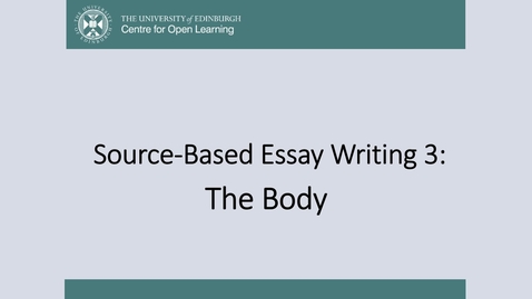 Thumbnail for entry The Essay Body