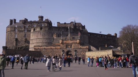 Thumbnail for Vibrant Edinburgh Castle with visitors in summer