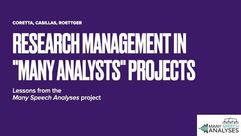 Thumbnail for entry Research management in &quot;Many Analysts&quot; projects - Stefano Coretta