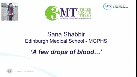 Thumbnail for Three Minute Thesis Competition Final 2022 - Sana Shabbir