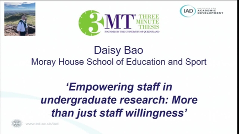 Thumbnail for entry Three Minute Thesis Competition Final 2022 - Daisy Bao