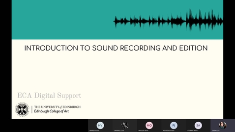 Thumbnail for entry Introduction to Sound Recording &amp; Postproduction