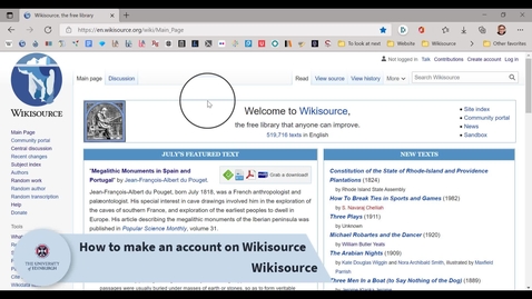Thumbnail for How to make an account on Wikisource