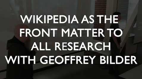 Thumbnail for entry Wikipedia as the Front Matter to All Research