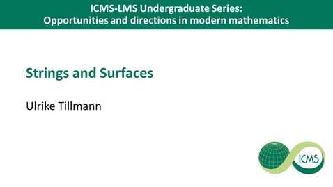 Thumbnail for 23 November 2022 Ulrike Tillmann - Strings and surfaces