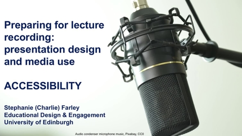 Thumbnail for Preparing for lecture recording: Accessibility