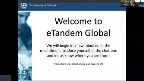 Thumbnail for eTandem Global Welcome Meeting Oct 2020