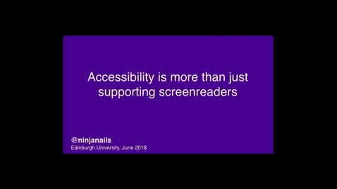 Thumbnail for entry Seren Davies: Accessibility is more than just supporting screenreaders
