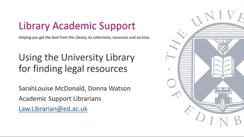 Thumbnail for entry Using the library to find legal resources (UG) Part  2 Aug 2021