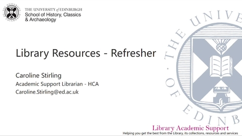 Thumbnail for entry Library resources refresher - HCA