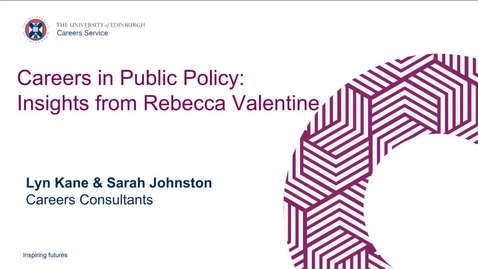 Thumbnail for entry Careers in Public Policy: Insights from Rebecca Valentine