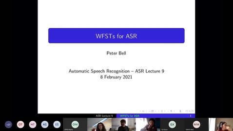 Thumbnail for ASR Lecture 9 part I