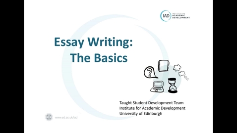Thumbnail for entry Essay Writing: The Basics