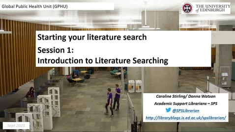 Thumbnail for GHPU: Introduction to Literature Searching (1)