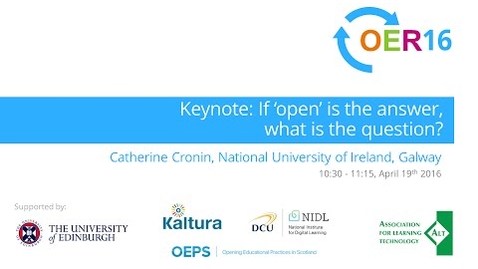 Thumbnail for entry Catherine Cronin: If ‘open’ is the answer, what is the question? [#OER16]