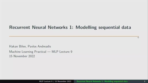 Thumbnail for Machine Learning Practical - Week 9 (Live 2022-23)