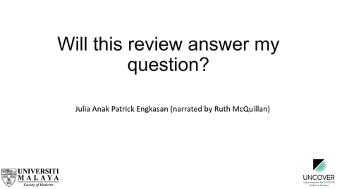 Thumbnail for entry SR course 4.2 - Will this review answer my question?