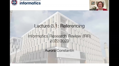 Thumbnail for [IRR 20220] Lecture 3.1 Referencing