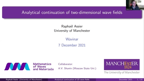 Thumbnail for Waves in Complex Continua (Wavinar) - Raphael Assier (University of Manchester, UK)
