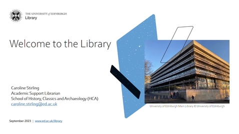Thumbnail for entry Introduction to the Library - HCA (Online)