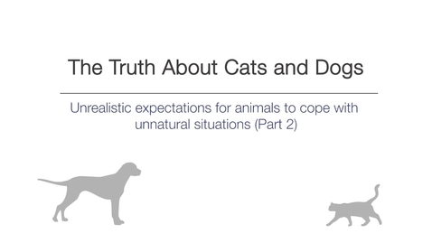 Thumbnail for Week 4 - Unrealistic expectations for animals to cope with unnatural situations  - Part 2